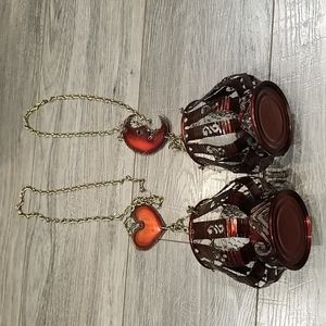 (2) metal votive candle holders w/adjustable chain